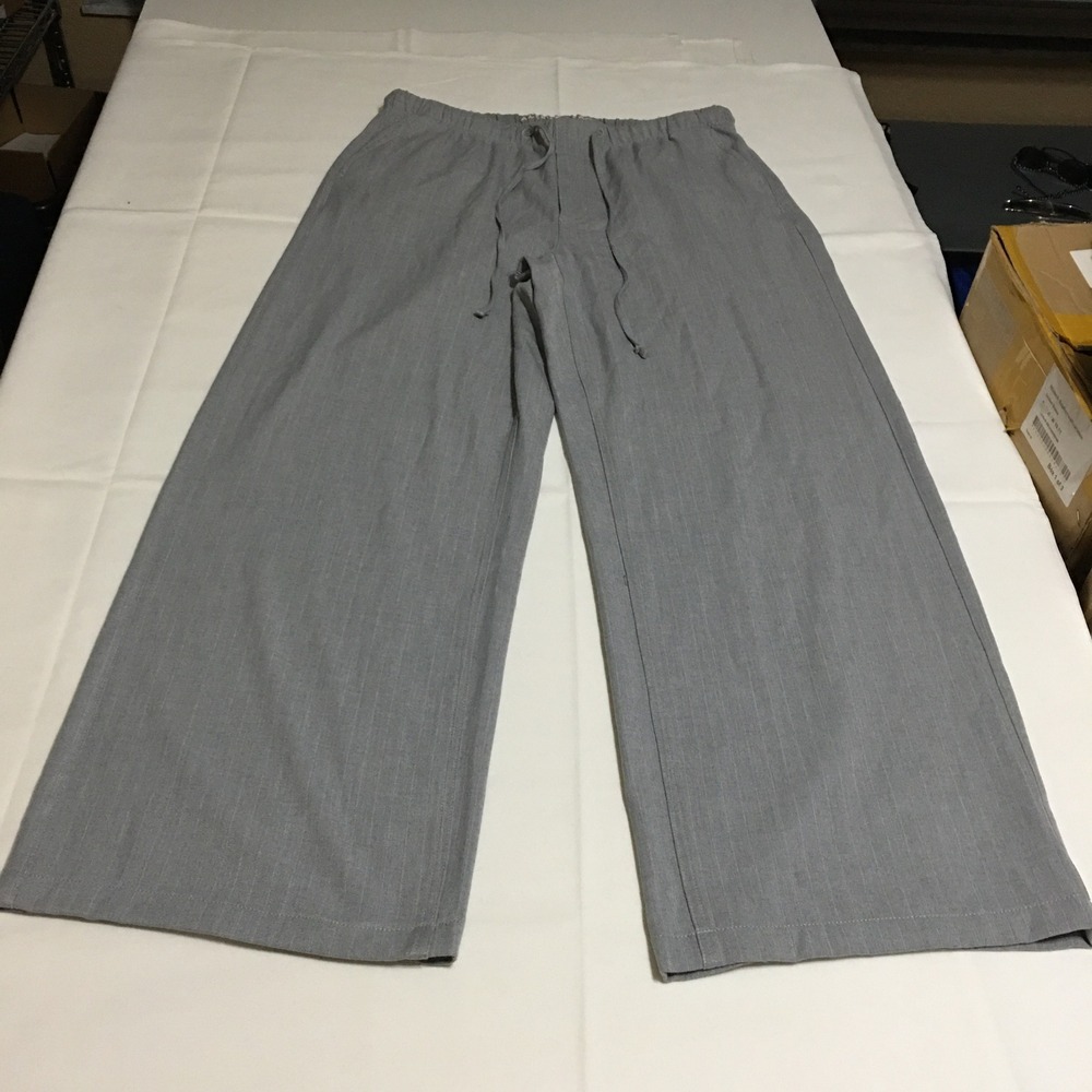 American Eagle Wide Leg Pants Medium Gray Stretch Drawstring NWT $59.95